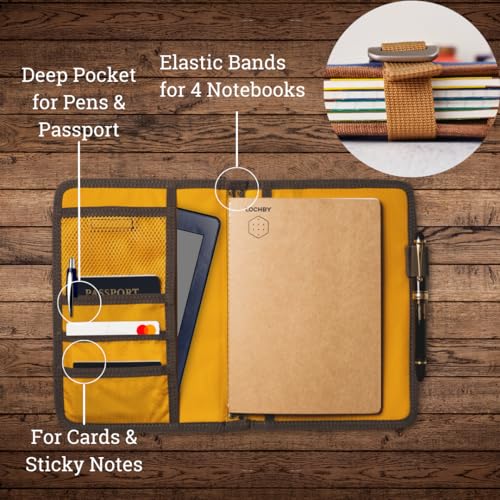 LOCHBY Field Journal A5 Planner Cover | Water Resistant Waxed Canvas | Pen Loop | Included Tomoe River Notebook | Perfect for Travel, Art, Bullet Journal