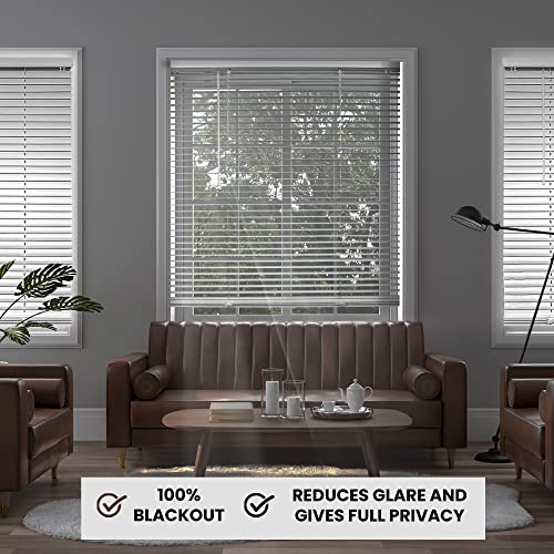 CHICOLOGY Custom Blinds for Windows, Mini Blinds, Window Blinds, Door Blinds, Blinds & Shades, Camper Blinds, Mini Blinds for Windows, Horizontal Window Blinds, Gray, 27" W X 60" H