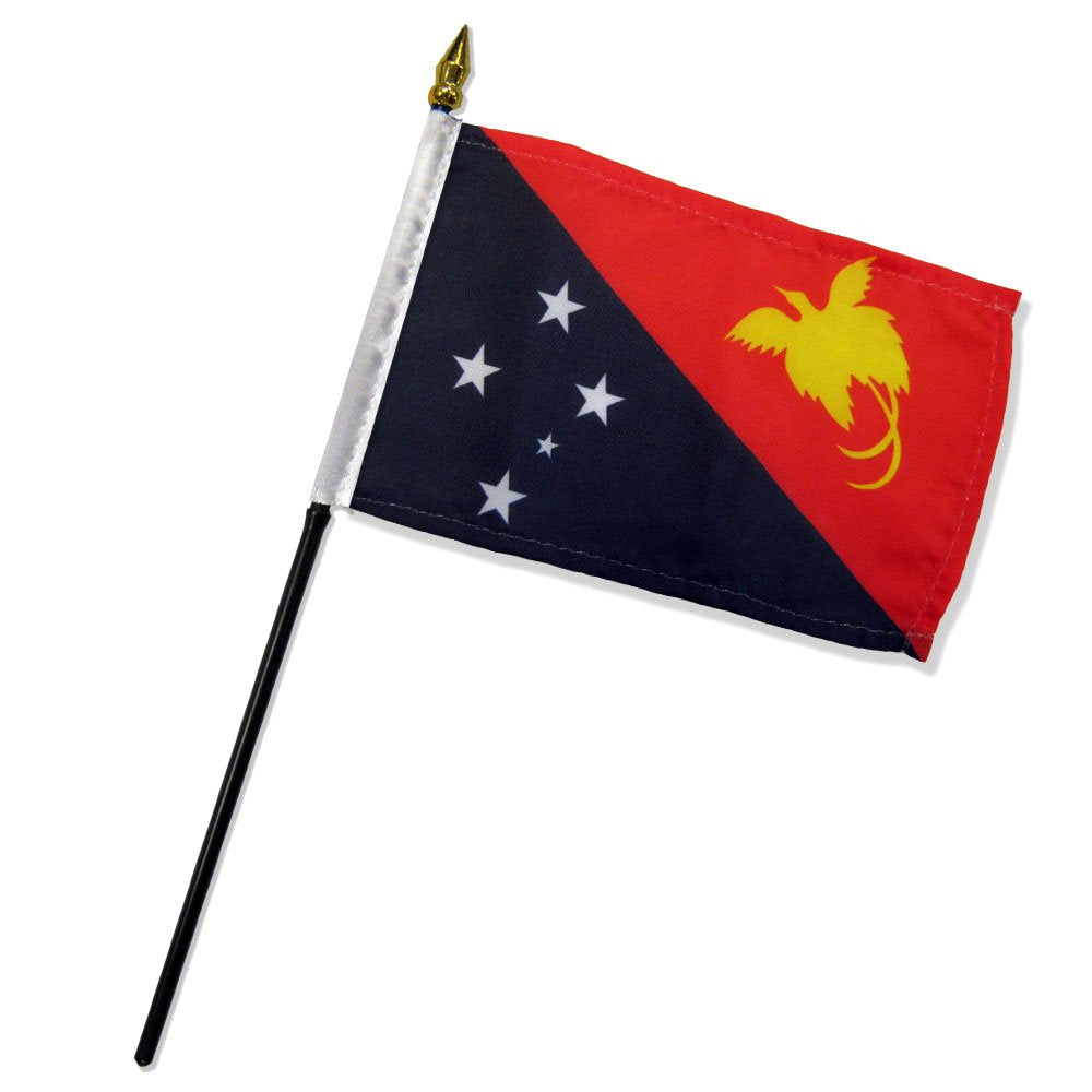 Quality Standard Flags One Dozen Papua New Guinea Stick Flag, 4 by 6"