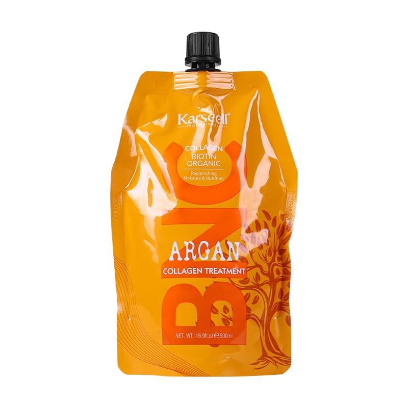 Karseell Collagen Hair Treatment Deep Repair Conditioning Argan Oil Collagen Hair Mask Essence for Dry Damaged Hair All Hair Types 16.90 oz 500ml