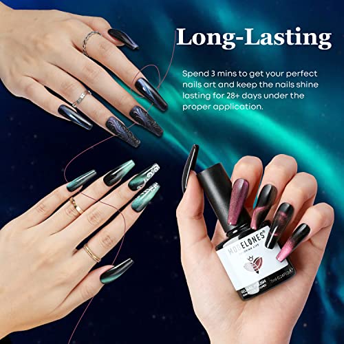 modelones 24 Pcs Gel Nail Polish Kit, 20 Colors Neutral Nude Pink Glitter Skin Tone Gel Polish Nail Set with Bond Primer Glossy & Matte Top Base Coat Nail Art DIY Home Gifts