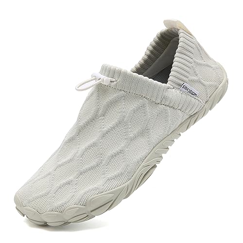 WateLves Barefoot Water Shoes Women Men Minimalist Comfortable Walking Shoes Beach Outdoor Running Sneakers (Black,45)