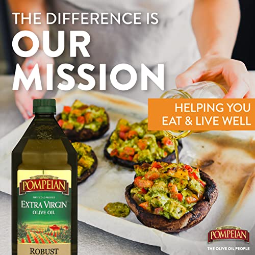 Pompeian Robust Extra Virgin Olive Oil, First Cold Pressed, Full-Bodied Flavor, Perfect for Salad Dressings & Marinades, 48 FL. OZ.
