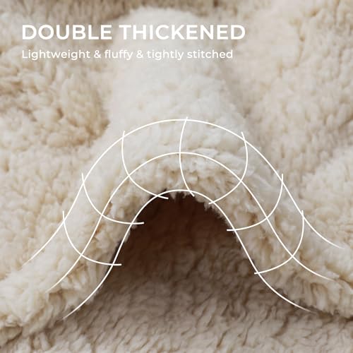 Luciphia Waterproof Dog Blanket Soft Pet Sherpa Calming Thick Blankets,Leakproof Cozy Pet Puppy Blanket for Medium Large Dogs Cats,Sofa Bed Car Couch Protector(Beige,30x20 inches)