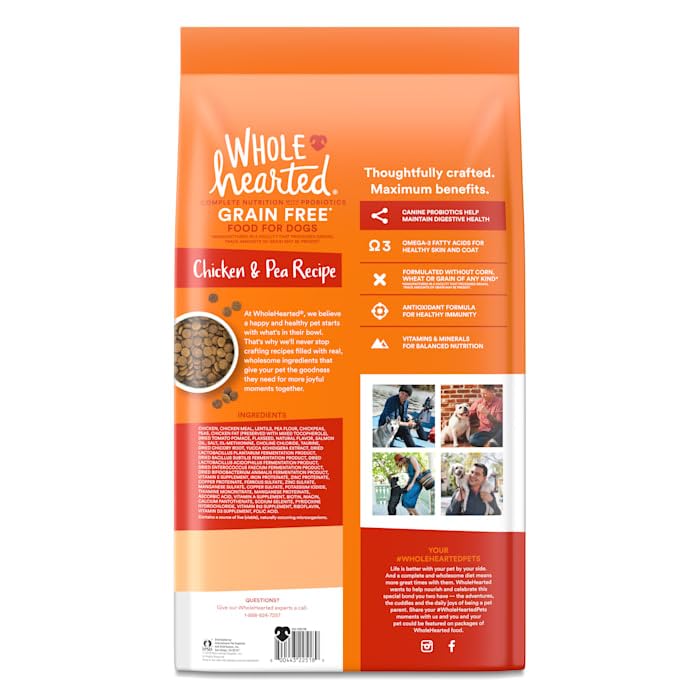 WholeHearted Grain Free All Life Stages Chicken & Pea Recipe Dry Dog Food 25 lbs.