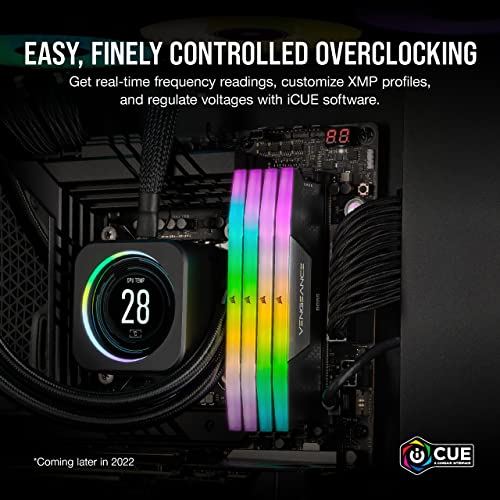 CORSAIR VENGEANCE RGB DDR5 RAM 32GB (2x16GB) 6000MHz CL40 Intel XMP iCUE Compatible Computer Memory - Black (CMH32GX5M2B6000C40)