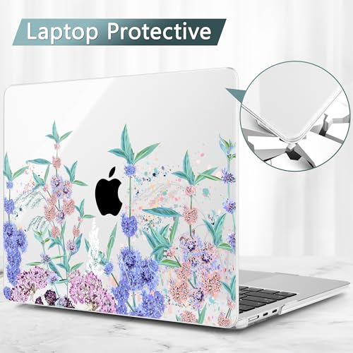 Tuiklol for MacBook Air 15 inch Case 2024 2023 Release M3 M2 Chip, Model A3114 A2941 Hard Shell Case with Keyboard Cover & Screen Protector & Dust Plug for MacBook 15.3 M2 Cover, Moon and Mountain