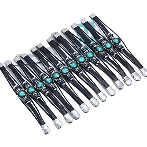 Constellation Zodiac Capricorn Bracelet Handmade Woven Multilayer Zodiac Sign Leather Wrap Bracelet Wristband for Women Men Jewelry Gift 2Pcs Set