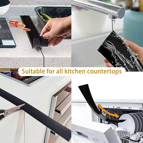 ItsNio Silicone Stove Gap Covers (2 Pack), Stove Gap Guard, Heat Resistant Oven Gap Filler, Easy Clean,25 Inches, Black