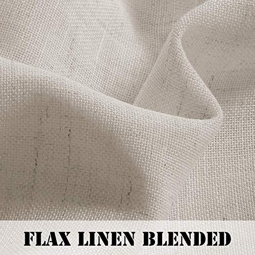 H.VERSAILTEX Linen Curtains Linen Blended Curtains Tab Top Window Treatments Panels Drapes for Living Room Bedroom, Elegant Energy Efficient Light Filtering Curtains (Set of 2, 52" x 96", Stone Blue)