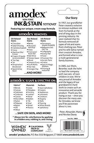 Amodex Ink & Stain Remover Traveler 0.5oz Bottle with Built-in Brush