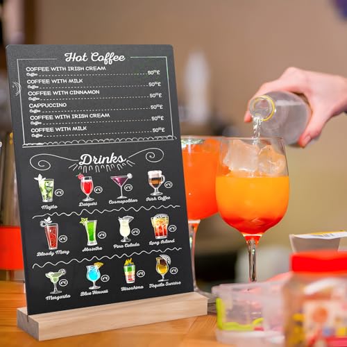 ONUPGO 8 x12 Inch Tabletop Chalkboard Sign with Base Stand, Menu Chalk Board Sign Store Food Signs, Message Boards for Party, Wedding, Tables Decoration, Bar and Restaurant