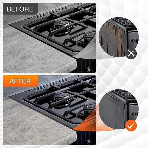 ItsNio Silicone Stove Gap Covers (2 Pack), Stove Gap Guard, Heat Resistant Oven Gap Filler, Easy Clean,25 Inches, Black