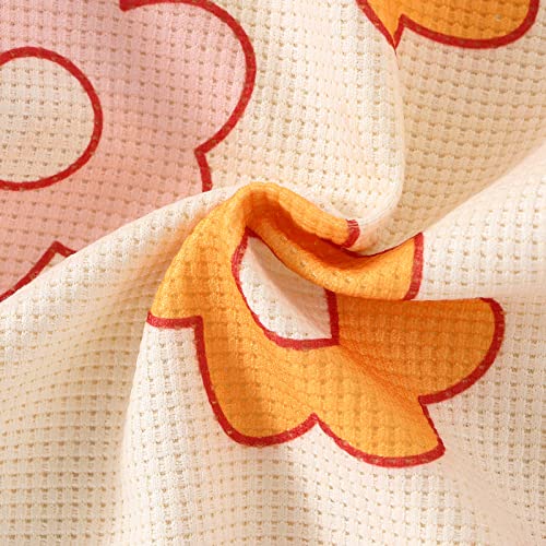 Kayotuas Baby Girl Crewneck Sweatshirt Romper Oversized Long Sleeve Flower Printing Bodysuit Cute Fall Clothes (Daisy Floral,0-6 Months)