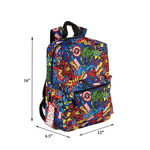 Marvel Comics Avengers Incredible Hulk, Captain America, Spiderman Backpack for Kids, 16 inch