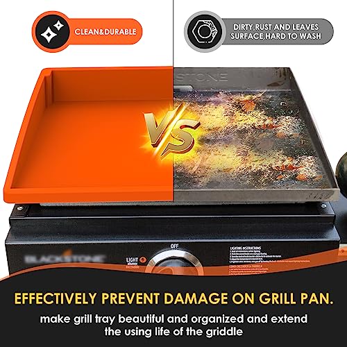 Upgraded Griddle Cover Mat Grill for Blackstone 17" Griddle, Full-edge Silicone Grill Mat 17 ",Heavy Duty Griddle Silicone Mat for Blackstone 17",Protect Grill from Rust,Insects, Leaves&Debris