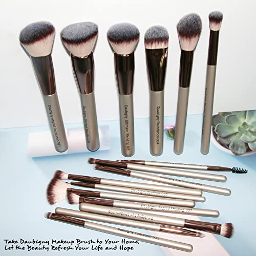 Makeup Brushes, Daubigny 16Pcs Premium Synthetic Makeup Brush Set with Professional Foundation Brushes Powder Concealers Eye shadows Blush Makeup Brush for Perfect Makeup (Black)