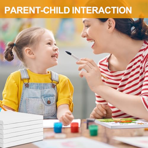 ESRICH Small Canvases for Painting, 6 Pack Canvas 5x7 Inch Stretched Canvas 2/5" Profile Primed Acid Free Painting Canvas for Kids for Oil Paint,Watercolor,Acrylic Paint,Gouache &Tempera.