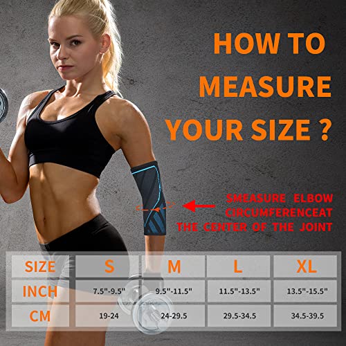CYCLXY Elbow Compression Sleeve(1 Pair),Tennis Elbow Braces for Tendonitis and Tennis Elbow,Arm Supports golfer elbow support,tennis elbow relief for women & men,elbow sleeve for weightlifting