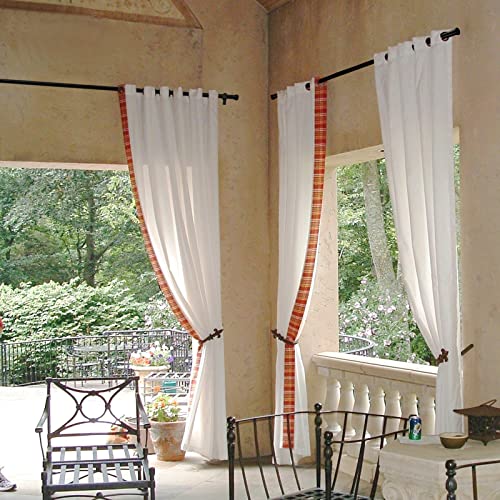 Zeerobee Curtain Rods for Windows 16 to 28, 1 Inch Black Curtain Rod Set, Heavy Duty Adjustable Drapery Rods, Modern Indoor/Outdoor Curtain Rod for Bedroom, Living Room, Patio, Farmhouse, 16"-28"