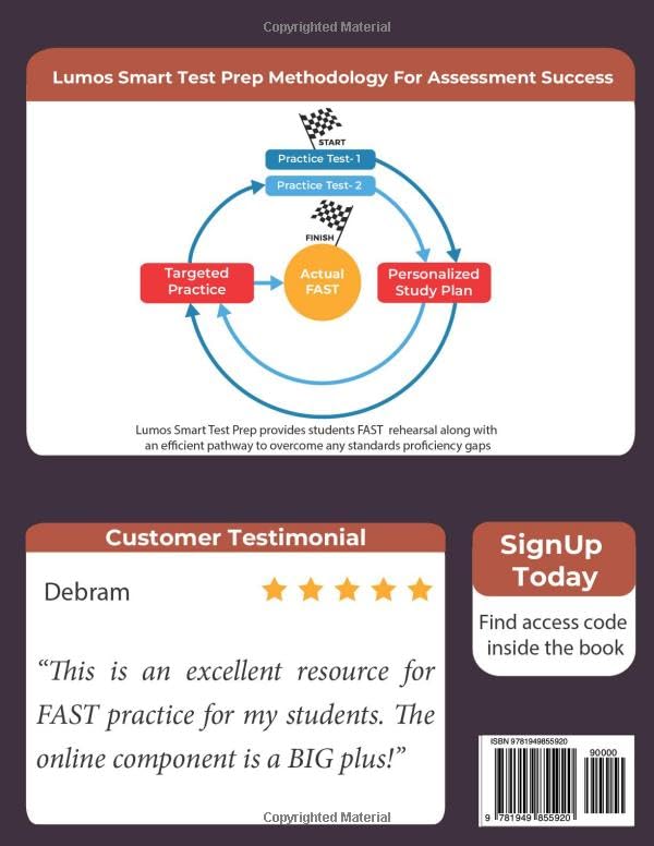 Florida Assessment of Student Thinking (FAST) Test Prep: 4th Grade Math Practice Workbook and Full-length Online Assessments: FAST Study Guide