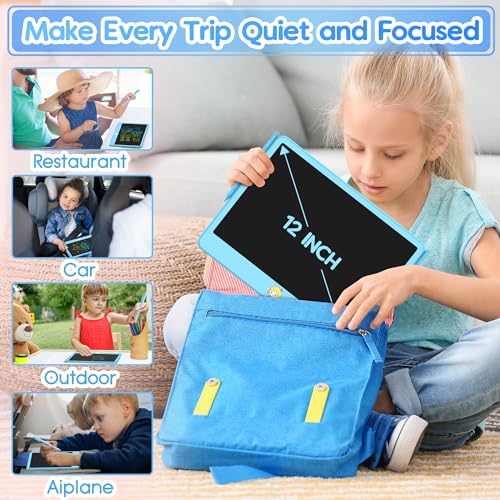 Hockvill LCD Writing Tablet for Kids 12 Inch, Kids Learning Toys Drawing Pad for Boys Girls, Erasable Doodle Board for Toddlers 3 4 5 6 7 8 Year Old Travel Essentials, Christmas Birthday Gift for Kids