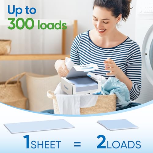 Laundry Detergent Sheets 300 Loads Diesetsr Laundry Sheets Detergent ECO-friendly Travel Laundry Detergent Sheets,Plastic-Free Washing Detergent Soap Sheets,Fragrance-Free