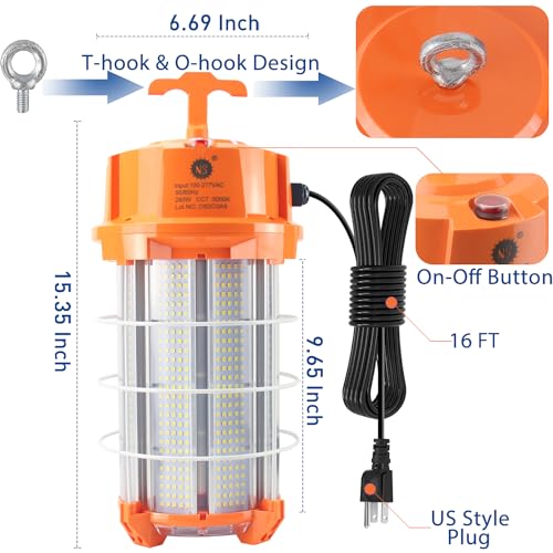 NS 280W LED Work Light 42,000 Lumens 5000K Construction High Lumens Super Bright Durable Temporary Job Site Lighting