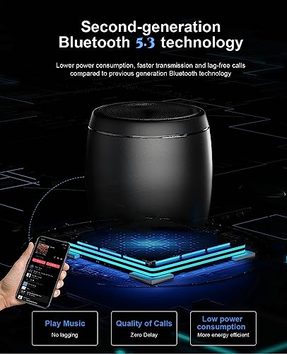 comiso Small Bluetooth Speaker with Stereo Sound, Punchy Bass Mini Speaker with Built-in-Mic, Hands-Free Call, Small Speaker with Brief Design. Portable Speaker for Hiking, Biking, Car, Gift, iPhone.