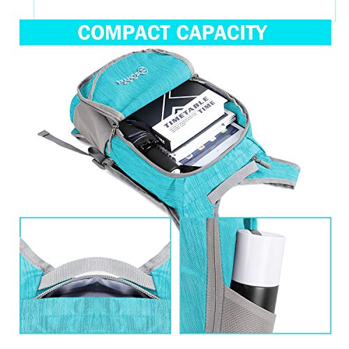 ZOMAKE Ultra Lightweight Packable Backpack 18L - Small Foldable Hiking Backpacks Water Resistant Folding Daypack for Travel(Aqua Blue)