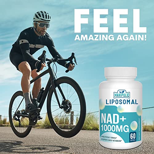 Liposomal NAD+ Supplement 1000 mg | Highest NAD Pontecy | Max Absorption | Pure NAD Supplement | Energy and DNA Repair, Aging Defense, Brain Function | 60 Softgels