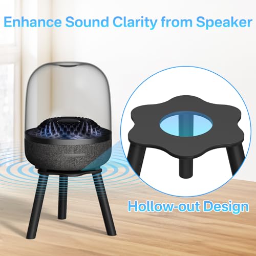 Metal Desk Speaker Stand for Harman Kardon Aura Studio 3, Aura Studio 4, SoundSticks 4 Speaker Desk Stand - Desktop Speaker Stand for Harman Kardon for Surround Sound Easy to Install, Black