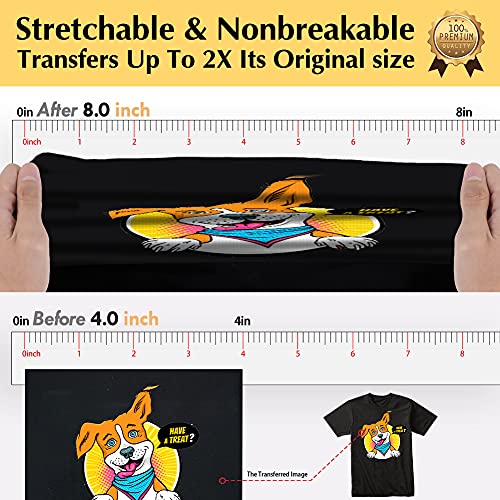 TransOurDream Tru-Heat Iron on Transfer Paper for Light Fabric (80 Sheets, 8.5x11") Printable Iron on Transfers for Inkjet Printer & Laserjet Printer, Heat Transfer Vinyl Sheets (8 Sheets, 8.5x11")