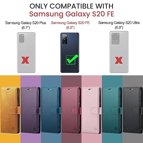 FLIPALM Wallet Case for Samsung Galaxy S20 FE 5G, RFID Blocking Credit Card Holder, PU Leather Folio Flip Kickstand Protective Shockproof Cover for Samsung S20 FE (Black)