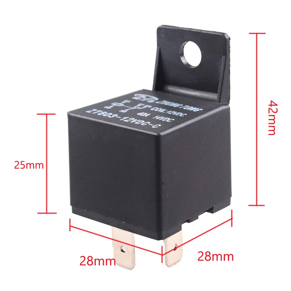 ESUPPORT Car Relay 12V 40A SPDT 5Pin Switch Automotive Pack of 5