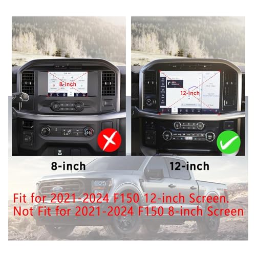 Carwiner Screen Protector for 2021-2024 2025 Ford F-150 12In Navigation Display Tempered Glass F150 SYNC4 Touchscreen Protector Accessories (HD)
