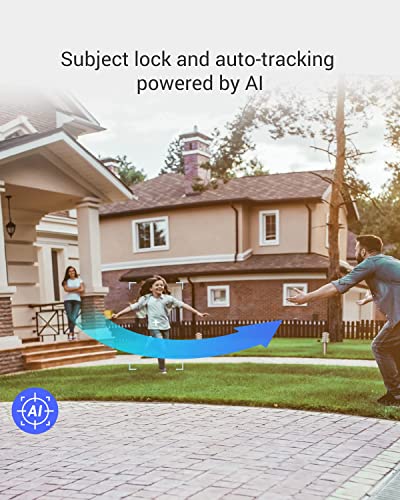 EZVIZ Outdoor Auto-Tracking Camera, 2K, 12 Pre-Set dots Tracking,360° Visual Coverage, Waterproof, Color Night Vision, AI-Powered Person and Vehicle Detection,Two-Way Talk| C8W Pro 2K (4mm)