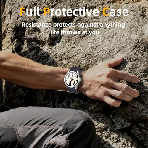 Nxtudy Screen Protector Compatible with Galaxy Watch 7 FE 40mm, 【5+5 Pack】 HD Tempered Glass Protective Film and Hard PC Bumper Case for Samsung Watch 4 & 5, Face Cover for Samsung Watch 7 FE 40mm