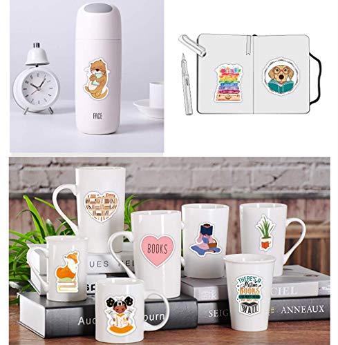 Reading Stickers 100 Pcs I Love Reading Decals Motivational Stickers Waterproof Vinyl Decals for Scrapbook Laptop Luggage Skateboard Water Bottle Notebook Phone Decoration