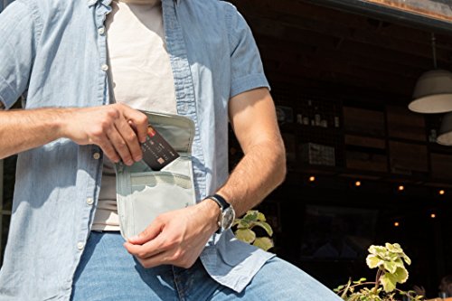 Travelon Rfid Blocking Undergarment Neck Pouch Travel Wallet, Gray, One Size