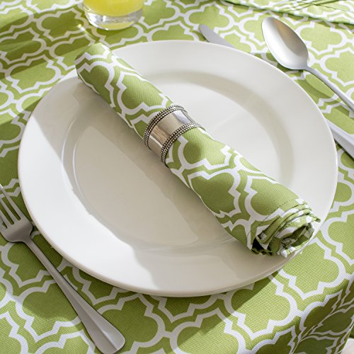 DII Green Lattice Outdoor Tabletop, Collection Stain Resistant & Waterproof, 60" Round w/Zipper, Green