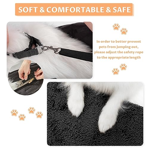 Petsfit Small Dog Purse Carrier, Portable Pet Carrier Tote Cat Carrier with Adjustable Safety Leashs, Pocket, Poop Dispenser, Waterproof TPU Bottom, Black