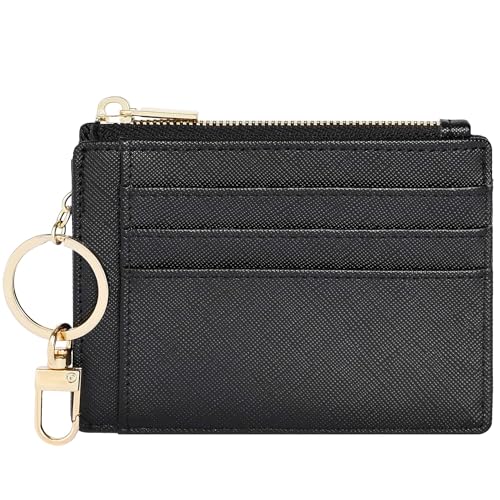Sodsay Card Case Slim Front Pocket Wallet for Women Credit Card Holder with Keychain(CH Light Green)