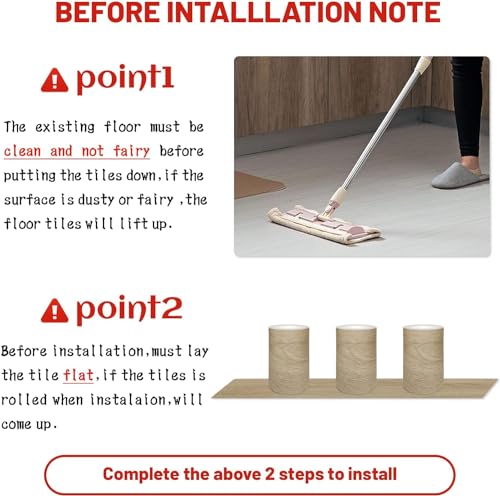 Wood Light Grey Peel and Stick Flooring Tile Waterproof-(NO Sticky Residue Left)36" x 6"-Self Adhesive Wood Plank Vinyl Flooring Tiles for Kitchen Bathroom, Bedroom, Living Room 4 Pack 6 Sq.Ft-Cotton