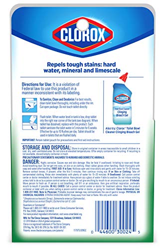 Clorox Ultra Clean Toilet Tablets Bleach 2 Count, 3.5 Ounces Each (Package May Vary)