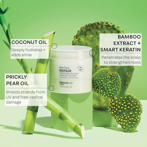 NatureLab.TOKYO Perfect Repair Treatment Masque: Heat and Color Protection, Hair Mask Treatment to Strengthen and Repair Dull, Damaged, Brittle Hair I 6.7 FL OZ / 200ml