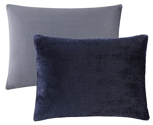 UGG 32531 Remina Twin-Twin XL 4-Piece Comforter Set Luxurious Soft Comforter and Sham with 18 x 18-inch Decorative Throw Pillow and 50 x 60-inch Throw Blanket, Twin/Twin XL, Navy