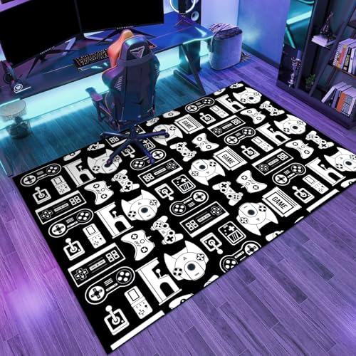 Lacut Game Rug Teen Boys Carpet with Game Controller Decoration, 3D Gaming Rugs for Boy’s Bedroom Living Room Playroom, Non-Slip Gamer Carpet Children Gaming Area Rugs (47" x 31")
