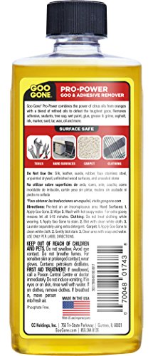Goo Gone Pro Power Adhesive Remover - 8 Ounce - Use on Silicone, Caulk, Contractor's Adhesive, Tar, Adhesive, Grease, Gum, Decals