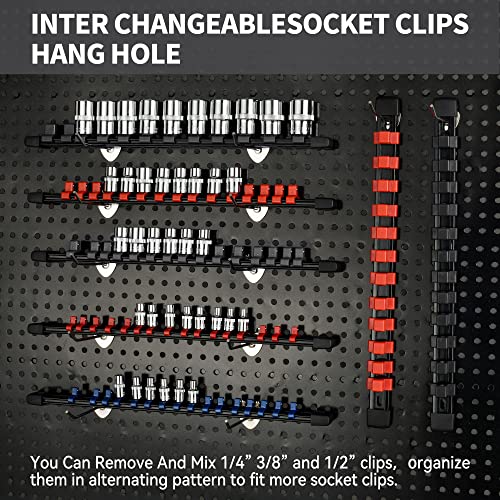 Reniteco Socket Organizer Drive ABS Tools - Yellow Socket Holder, Premium Quality 9 Pieces Socket Holders Kit 1/4-Inch x 48 Clips, 3/8-Inch x 45 Clips, 1/2-Inch x 36 Clips(9PC,Yellow)